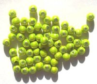 60 4mm Round Lime Miracle Beads